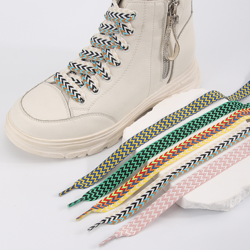 Lace Replacement Flat - 1 คู่ใหม่ 1.5 ซม.กว้าง Wave ไขมัน