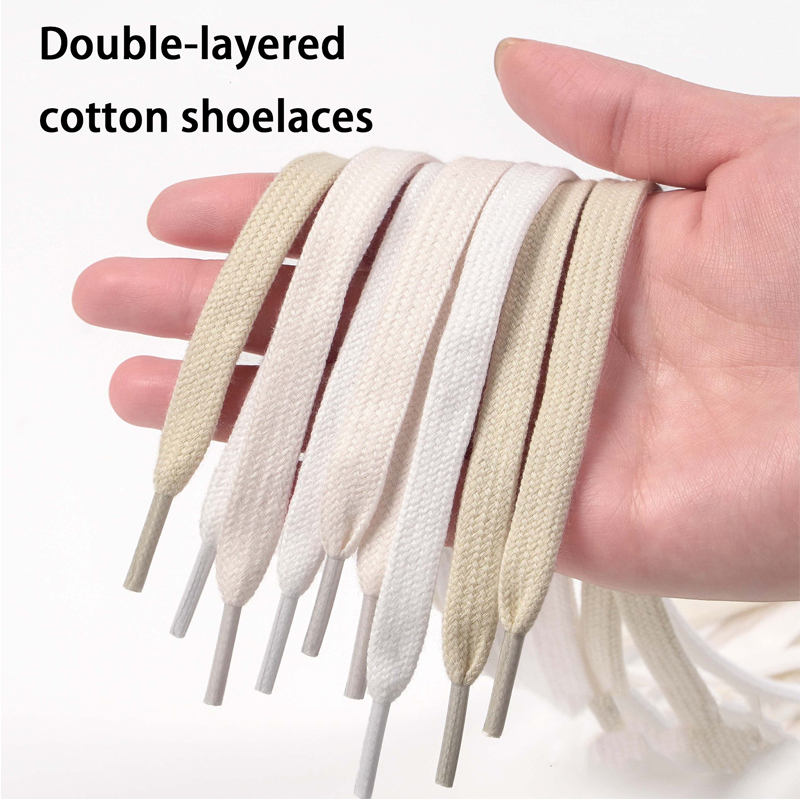 Lace Replacement Flat - เชือกผูกรองเท้าผ้าฝ้ายแบบแบน, เชือกผูกรองเท้าแบบสองชั้นทนทาน, เชือกผูกรองเท้าหลากสีสำหรับรองเท้าผ้าใบ, รองเท้าลำลองและรองเท้าบูท
