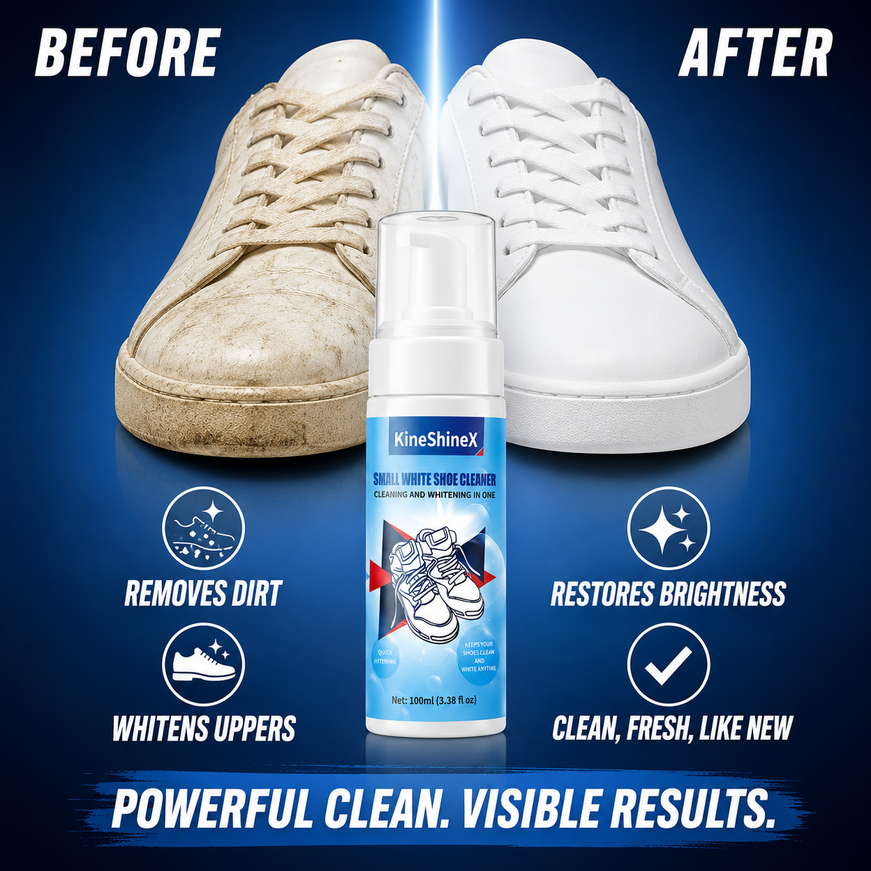 Sneaker Cleaning Kit - ชุดทำความสะอาดรองเท้า Gihen โฟมทำความสะอาดรองเท้าแบบไม่ใช้น้ำ พร้อมแปรงทำความสะอาดรองเท้าและผ้าเช็ดรองเท้า สำหรับดูแลรองเท้าผ้าใบ เหมาะสำหรับรองเท้าทุกประเภท