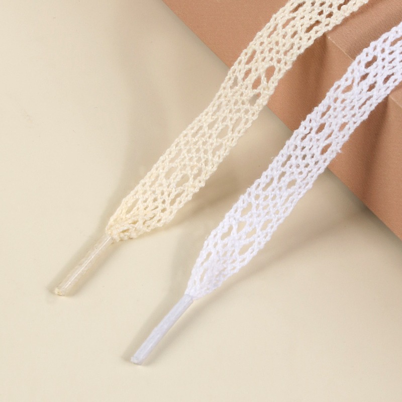 เชือกรองเท้าแบบแบนลายลูกไม้สีข - Lace Replacement Flat บทวิจารณ์และราคา
