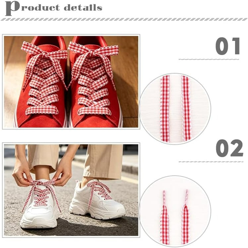เชือกผูกรองเท้าลายตาราง 1 คู่  - Lace Replacement Flat บทวิจารณ์และราคา